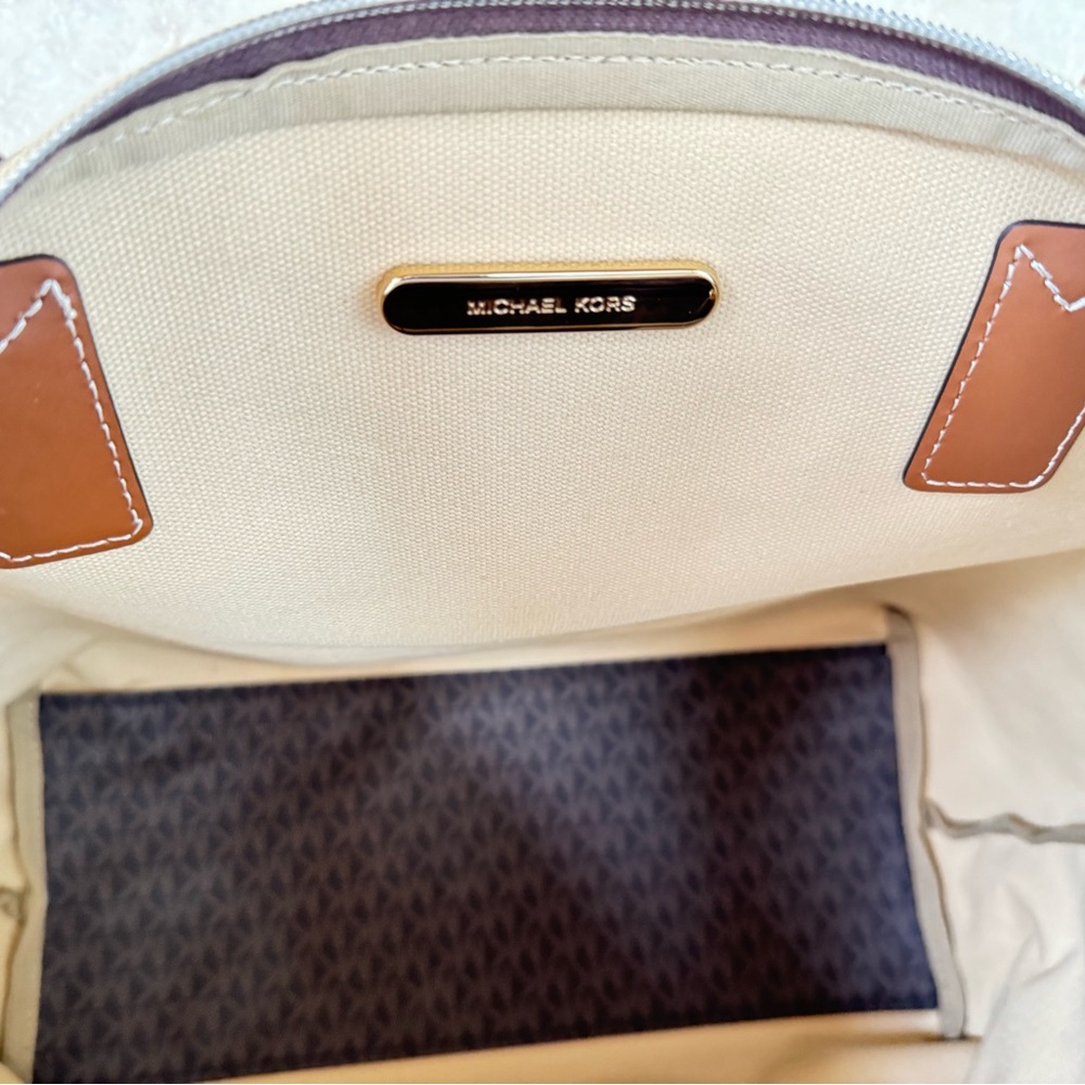 Michael Kors Travel XL Top Zip Tote Shoulder Bag MK Brown Tangerine - Picture 13 of 16